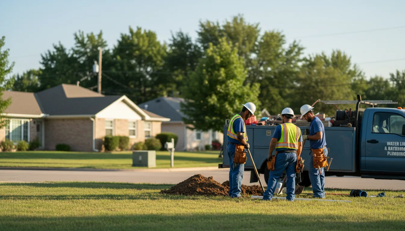 Residential water line and bathroom plumbing service in Summerfield, OH